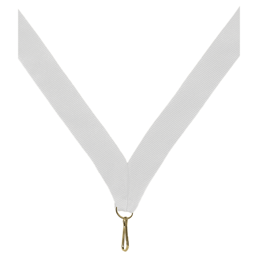 7/8" White Neck Ribbon with Snap Clip