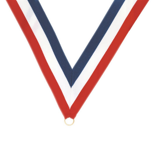 1 1/2" Red/White/Blue Neck Ribbon without Snap Clip