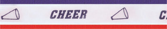 7/8" Red/White/Blue Cheer Sport Neck Ribbon with Snap Clip