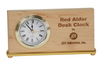 Red Alder Horizontal Desk Clock - 7 1/2" x 4"