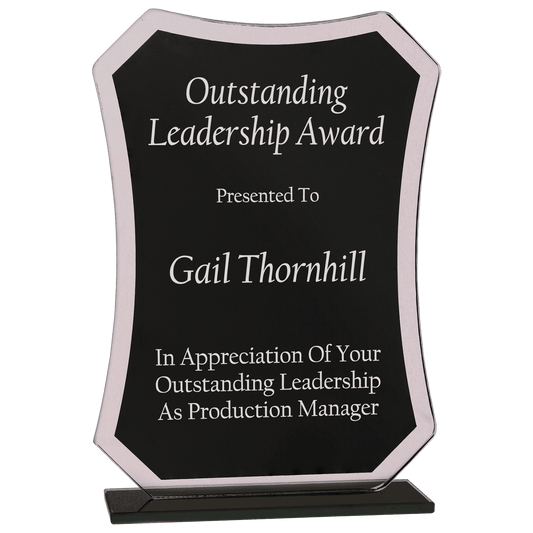 Black Rectangle Reflection Glass Award - 6 1/2"
