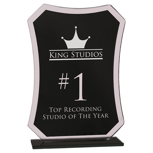 Black Rectangle Reflection Glass Award - 7 1/4"