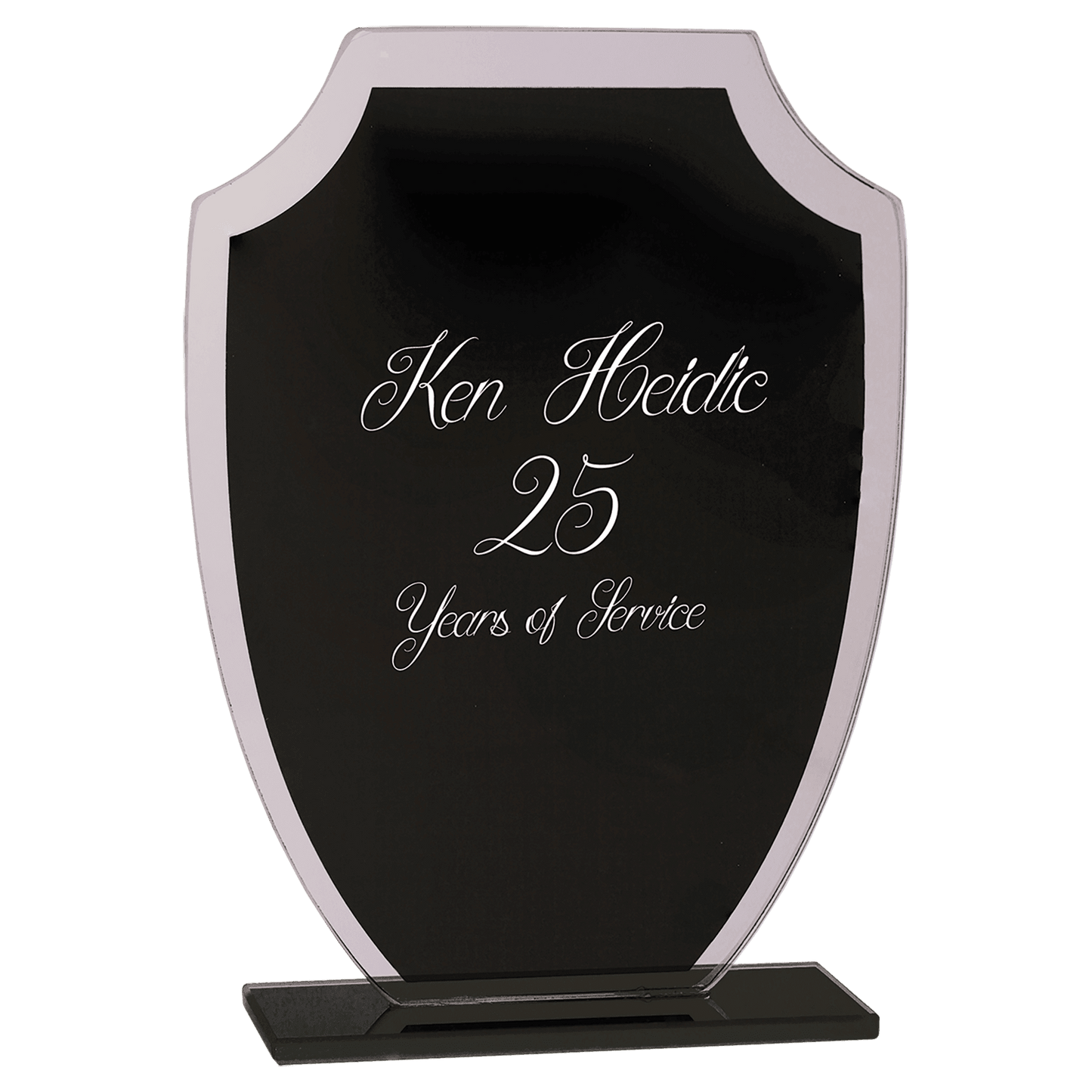 Black Shield Reflection Glass Award - 6 1/2"