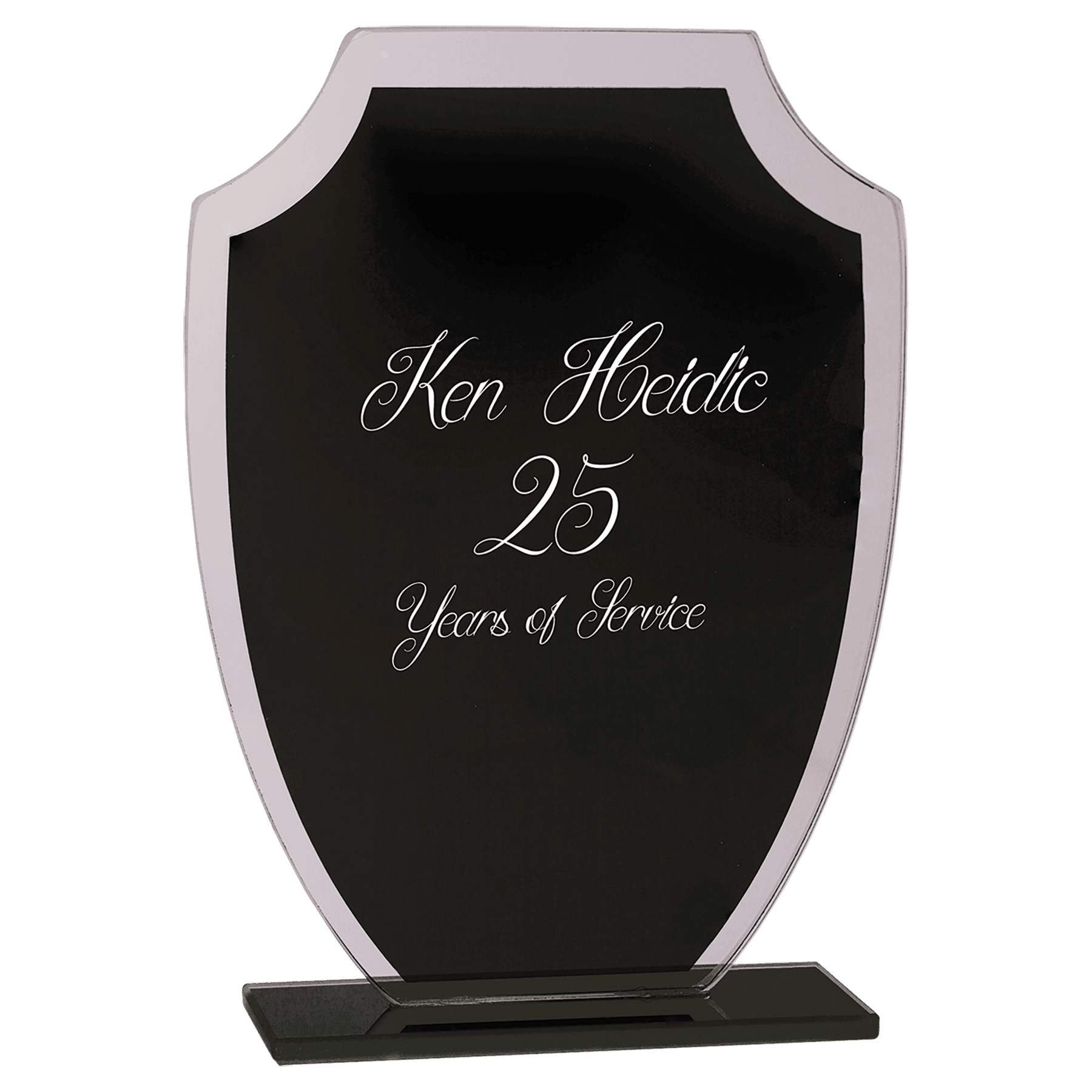 Black Shield Reflection Glass Award - 6 1/2"