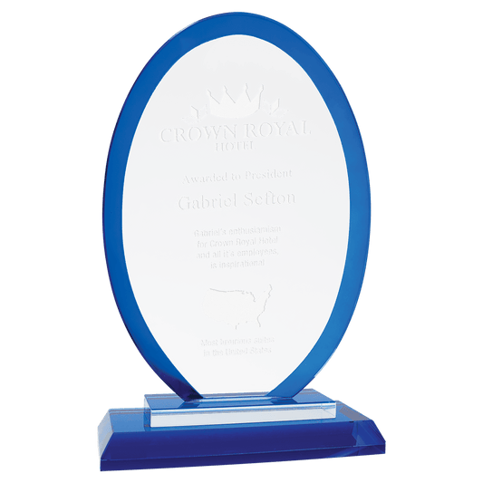 Oval Blue Regal Glass - 7 1/2"