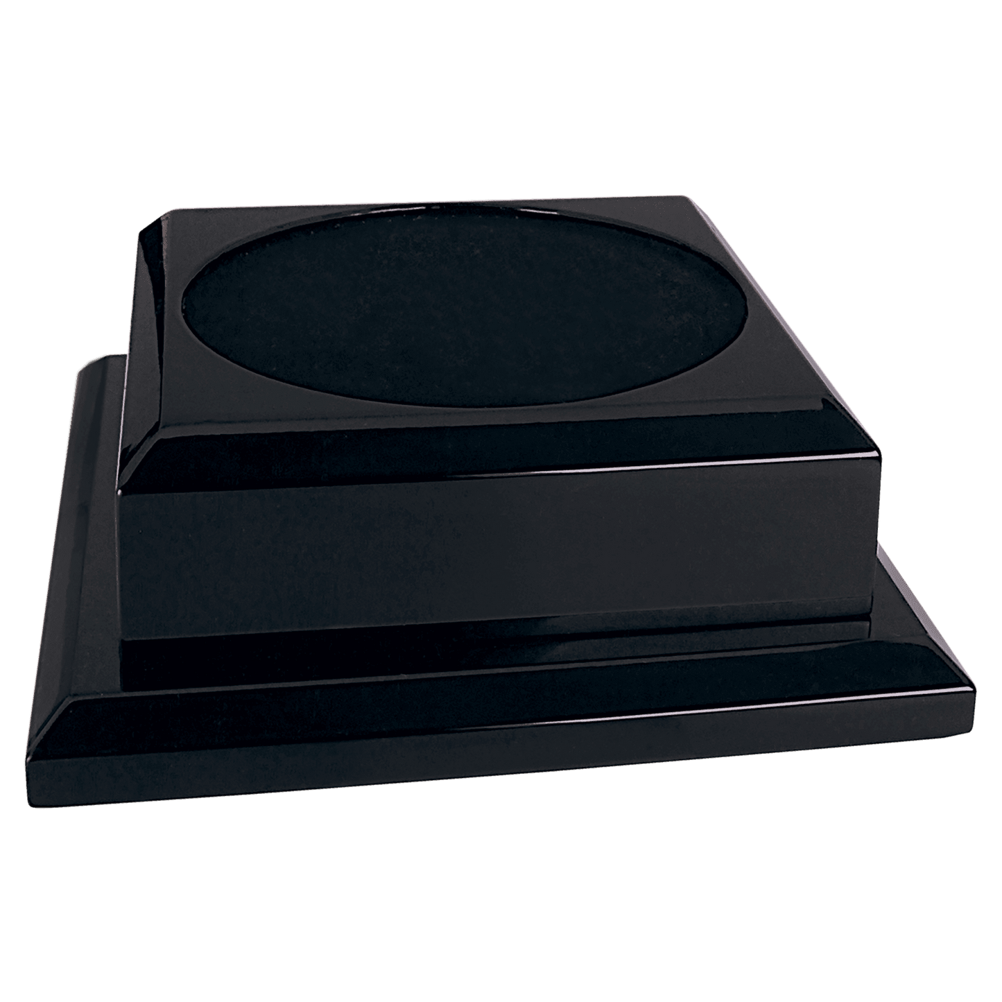Black Royal Piano Finish Pedestal Base - 7" x 7"