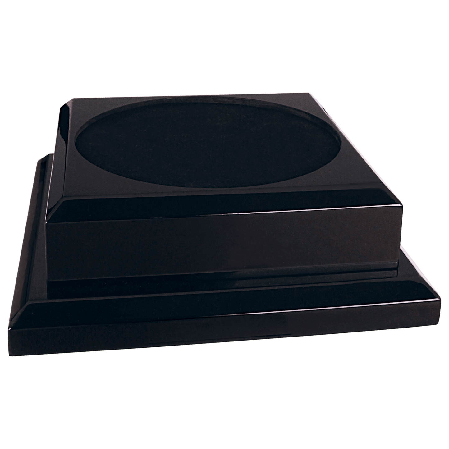 Black Royal Piano Finish Pedestal Base - 9" x 9"