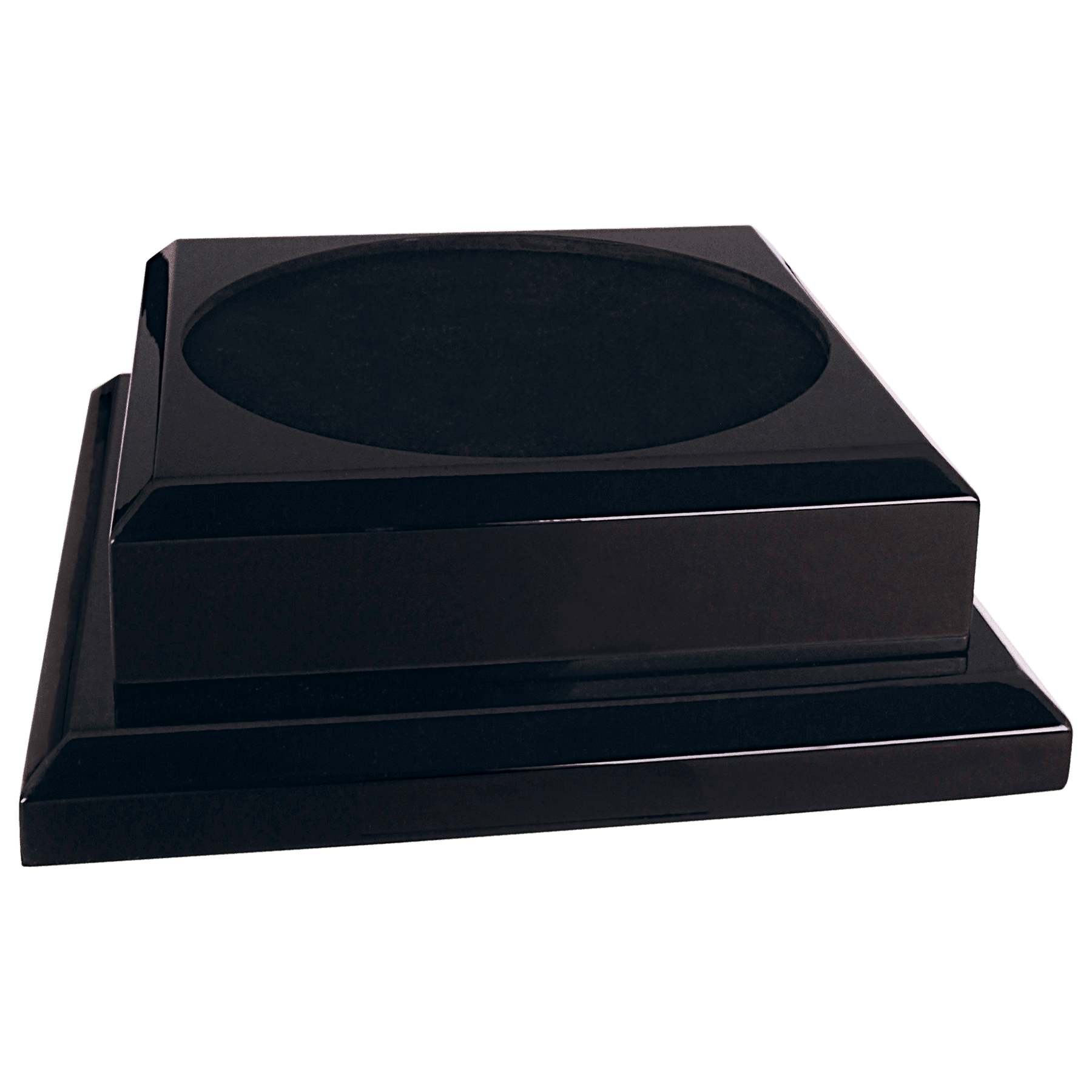 Black Royal Piano Finish Pedestal Base - 9" x 9"