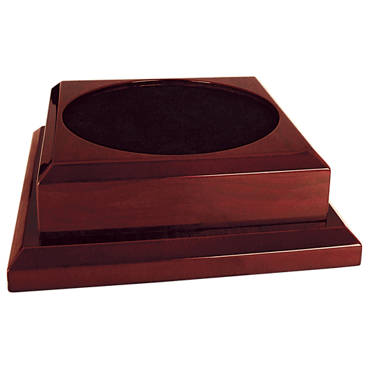 Rosewood Royal Piano Finish Pedestal Base - 9" x 9"