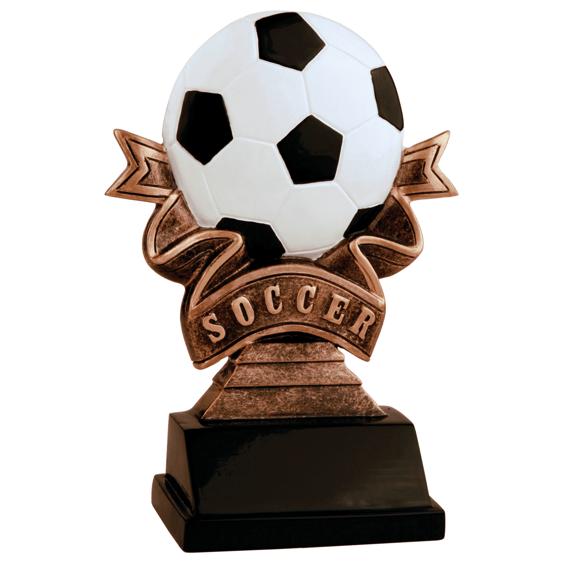 Soccer Ribbon Resin - 5 1/2"