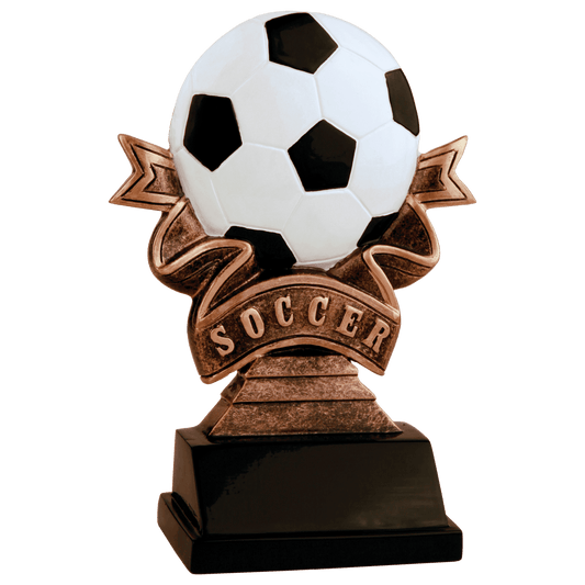 Soccer Ribbon Resin - 5 1/2"