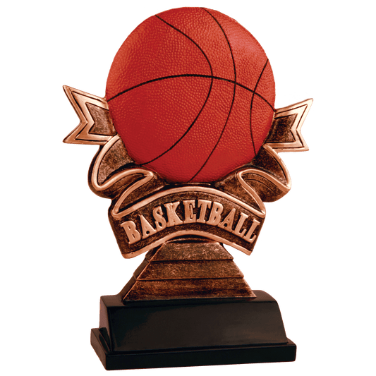 Basketball Ribbon Resin - 7"