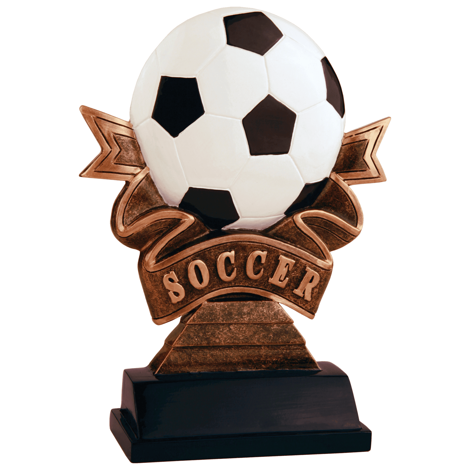 Soccer Ribbon Resin - 7"
