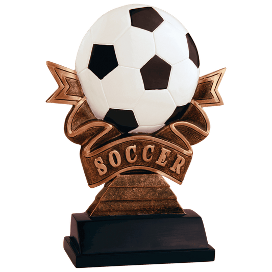 Soccer Ribbon Resin - 7"