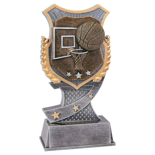 Basketball Shield Award - 6"