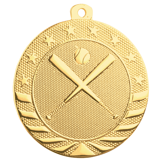 Bright Gold Baseball/Softball Starbrite Medal - 2"