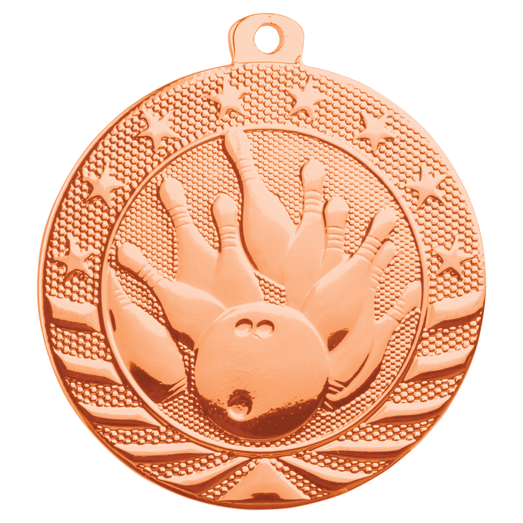 2" Bright Bronze Bowling Starbrite Medal