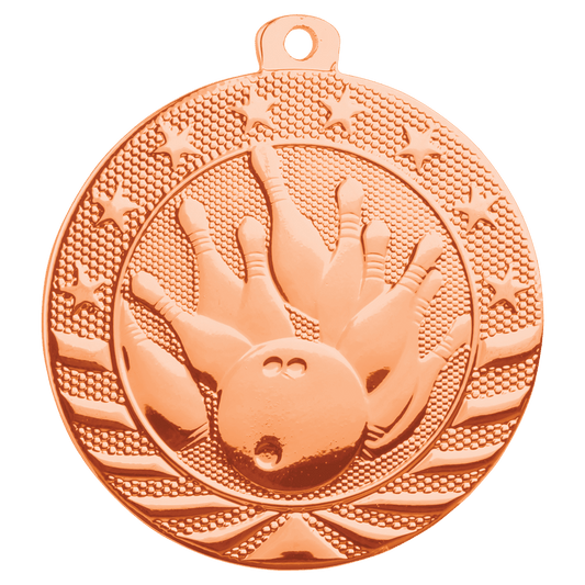 Bright Bronze Bowling Starbrite Medal - 2"