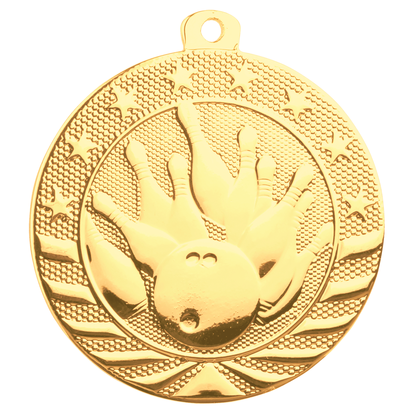 Bright Gold Bowling Starbrite Medal - 2"