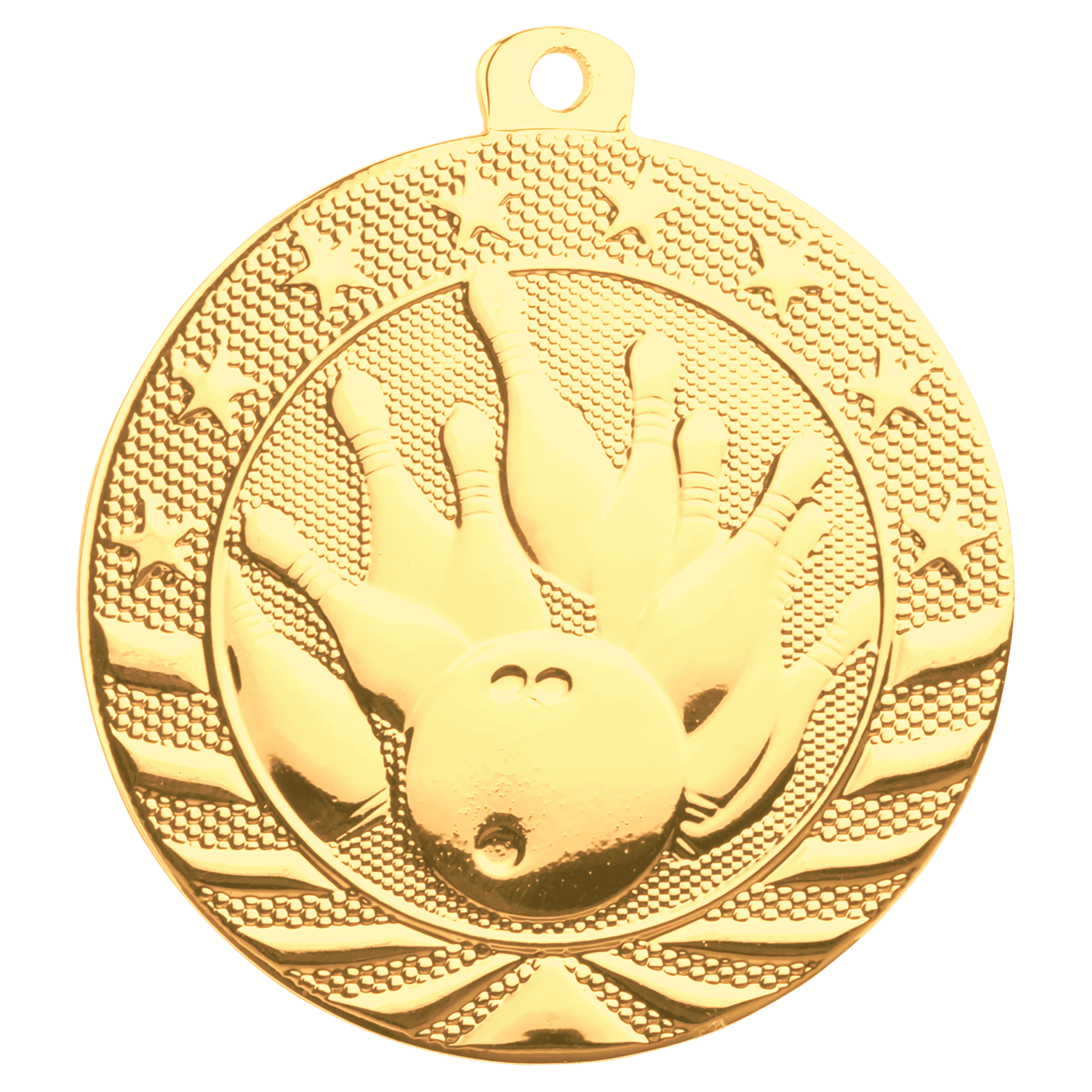 Bright Gold Bowling Starbrite Medal - 2"