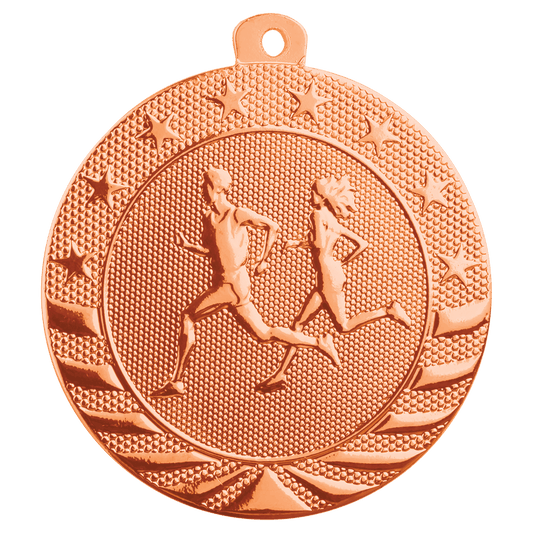2" Bright Bronze Cross Country Starbrite Medal