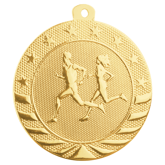 Bright Gold Cross Country Starbrite Medal - 2"