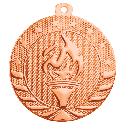 2" Bright Bronze Torch Starbrite Medal
