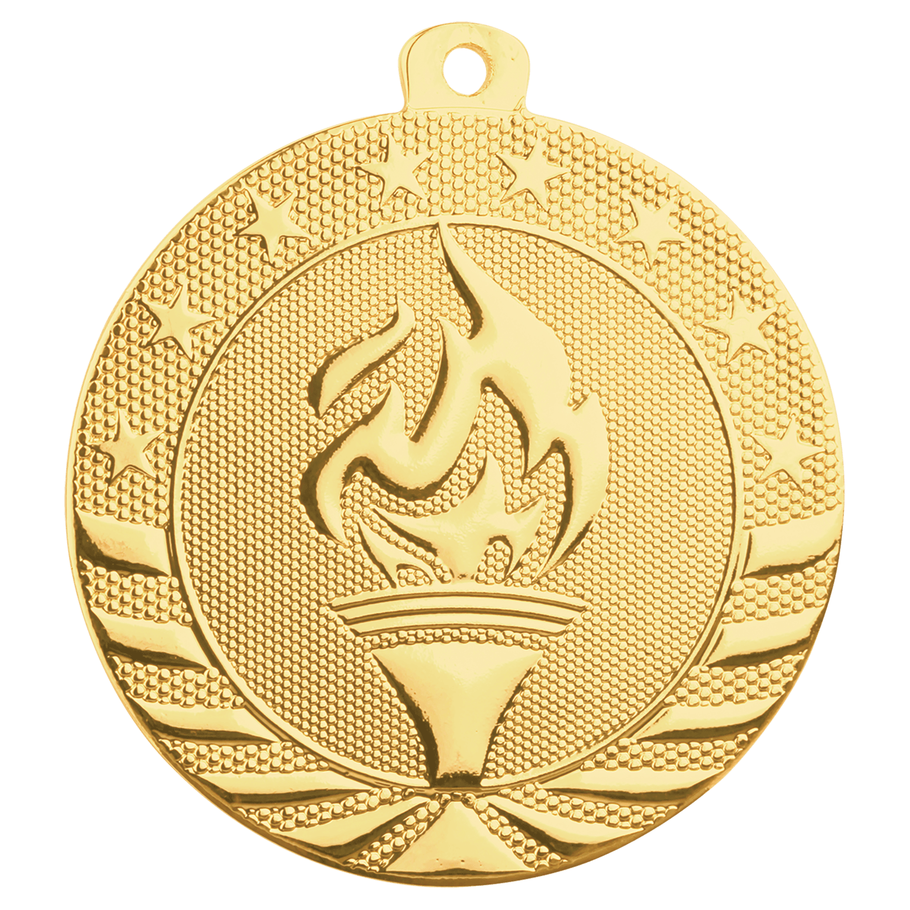 Bright Gold Torch Starbrite Medal - 2"
