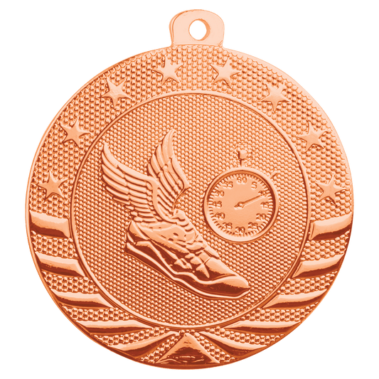 2" Bright Bronze Track Starbrite Medal