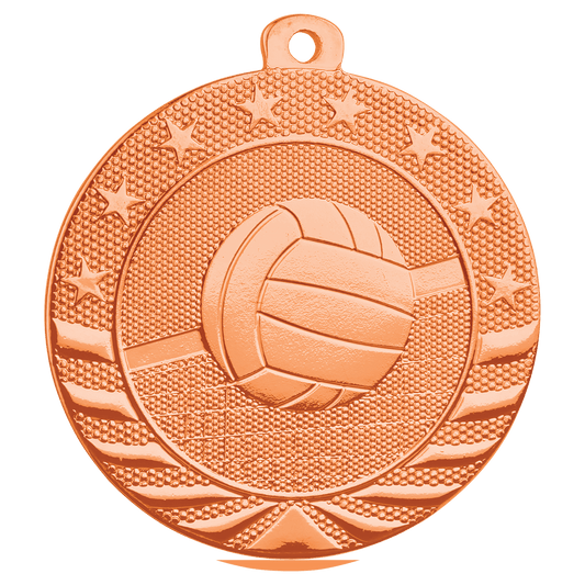 2" Bright Bronze Volleyball Starbrite Medal