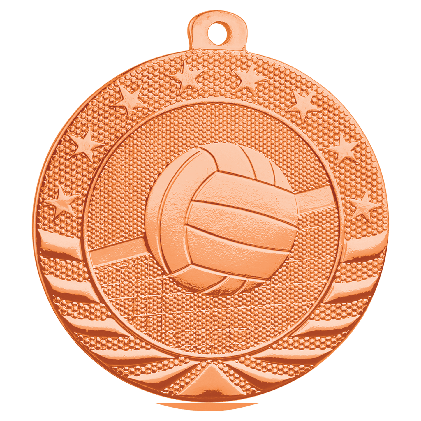 Bright Bronze Volleyball Starbrite Medal - 2"