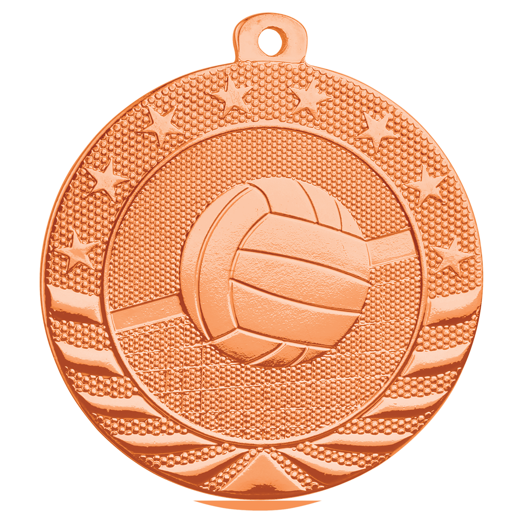 Bright Bronze Volleyball Starbrite Medal - 2"