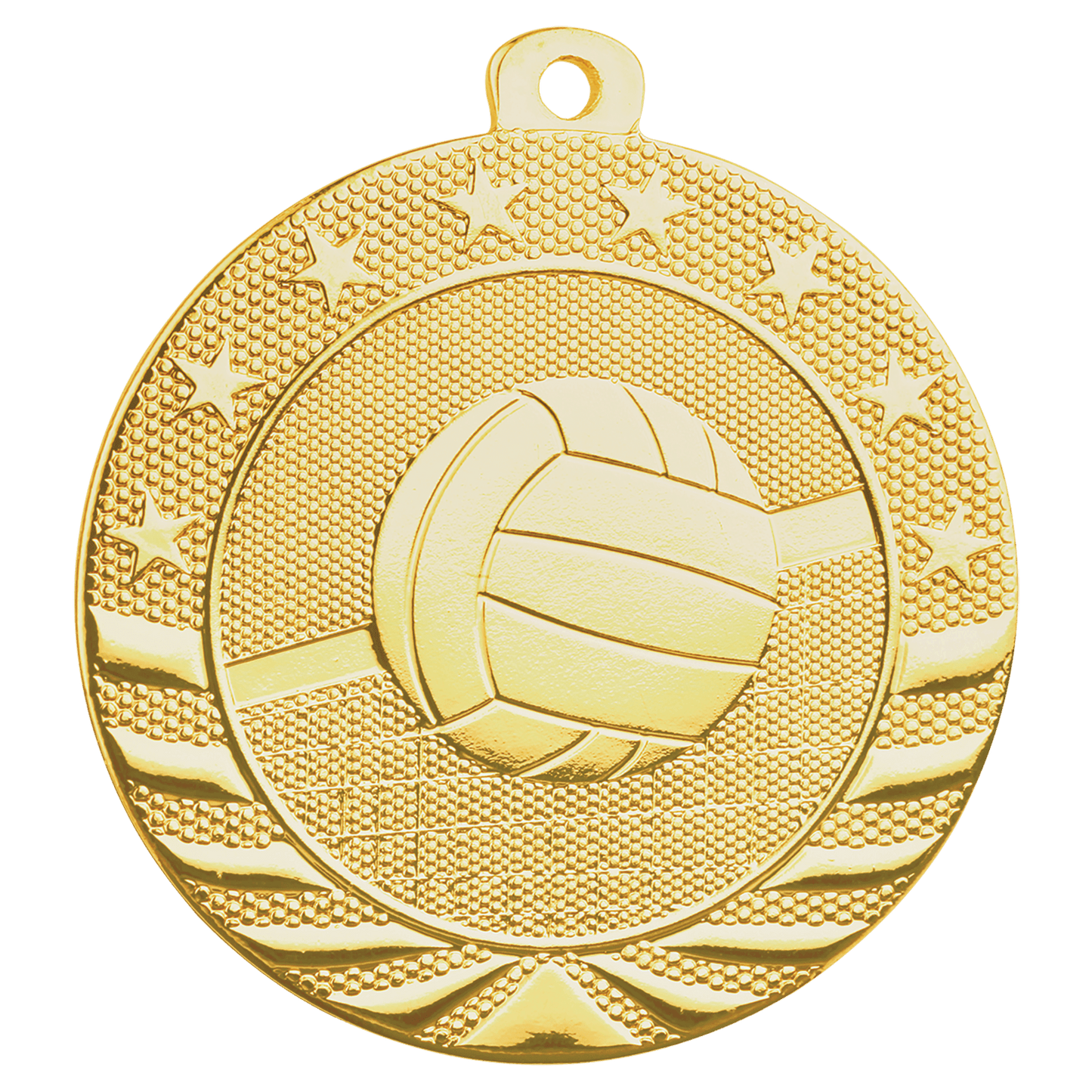 2" Bright Gold Volleyball Starbrite Medal