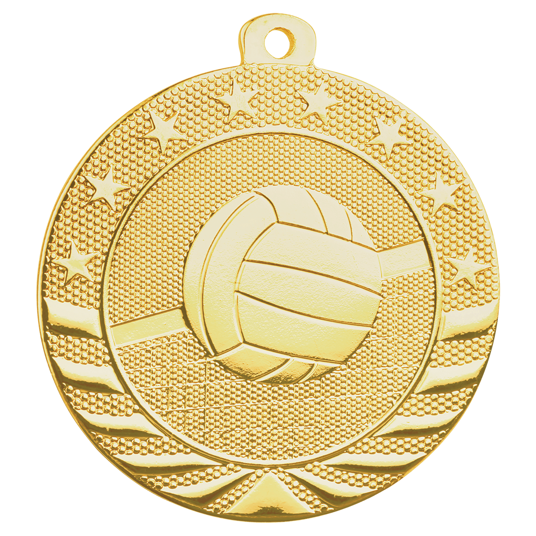 Bright Gold Volleyball Starbrite Medal - 2"