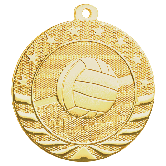 Bright Gold Volleyball Starbrite Medal - 2"