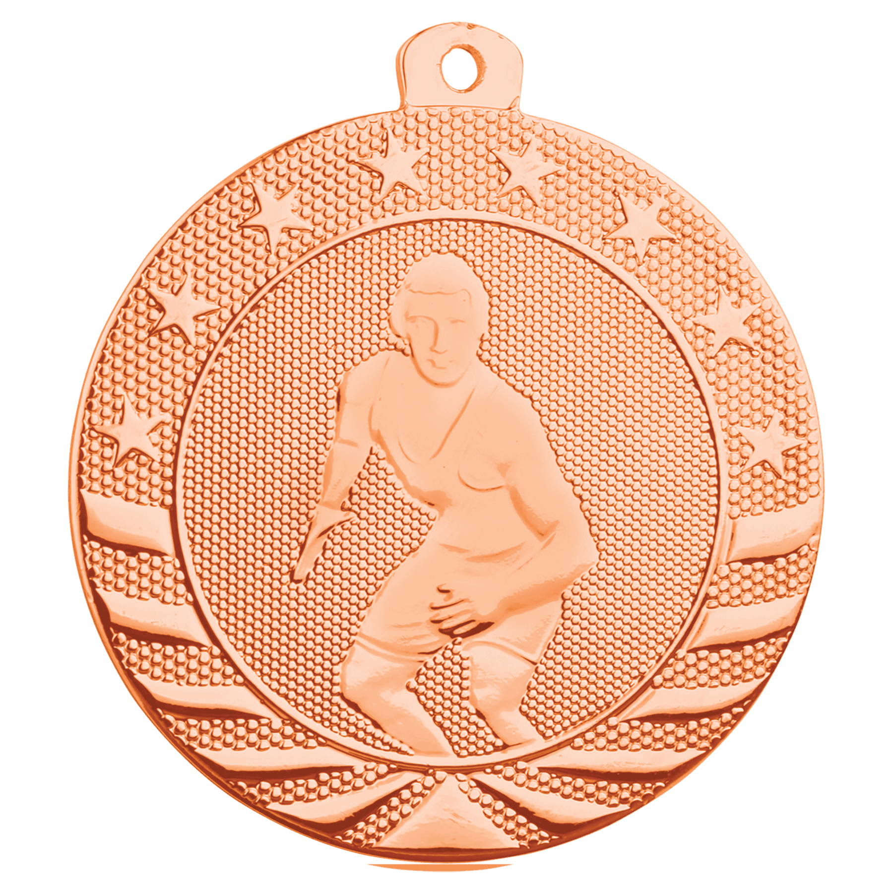 Bright Bronze Wrestling Starbrite Medal - 2"