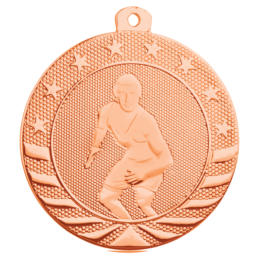 Bright Bronze Wrestling Starbrite Medal - 2"