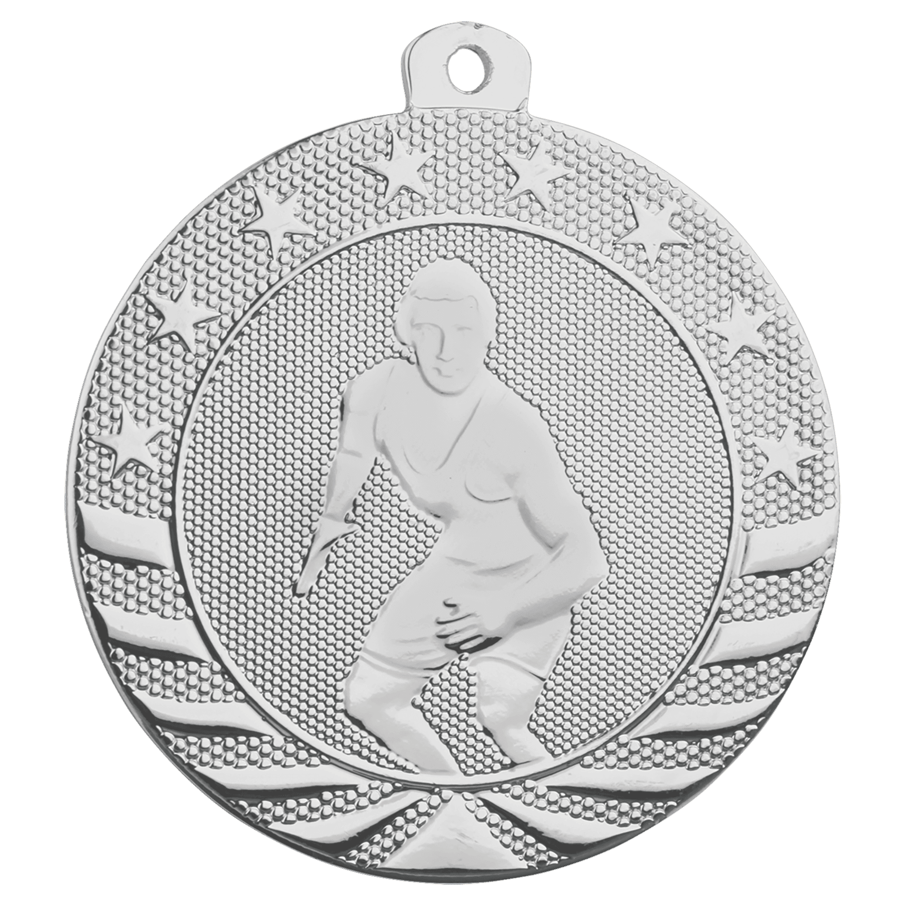 Bright Silver Wrestling Starbrite Medal - 2"
