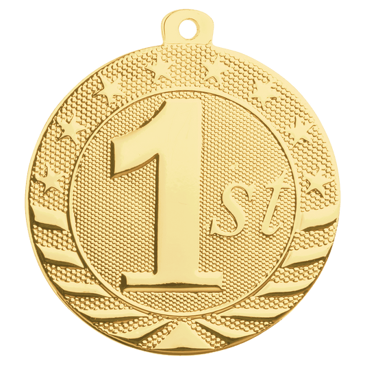 Bright Gold 1st Place Starbrite Medal - 2"