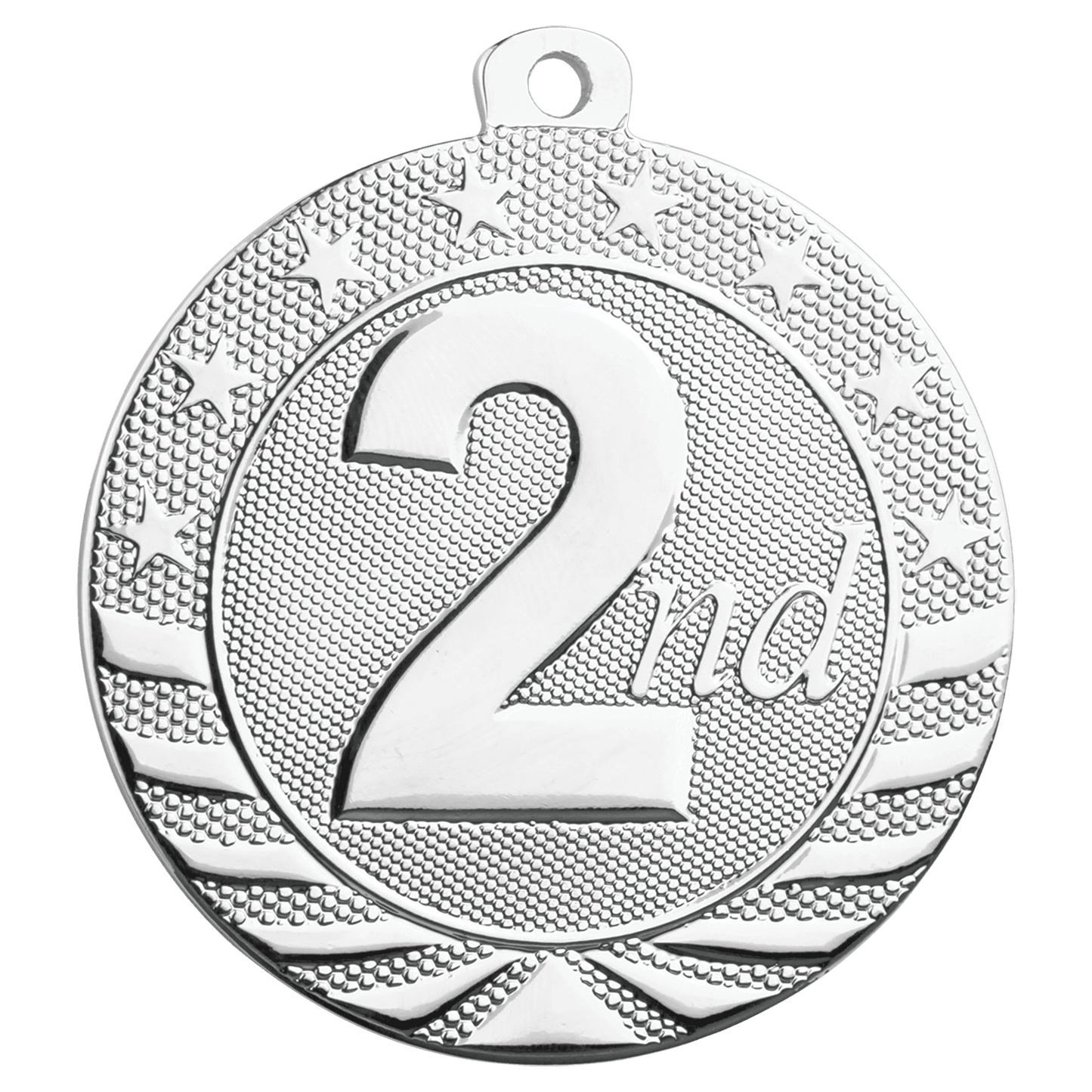 Bright Silver 2nd Place Starbrite Medal - 2"