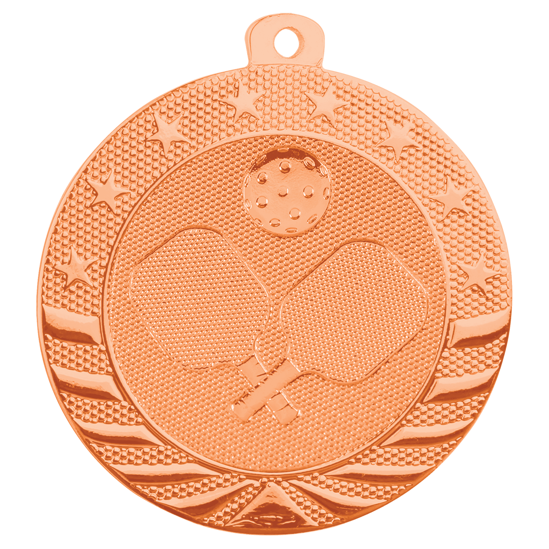 Bright Bronze Pickleball Starbrite Medal - 2"