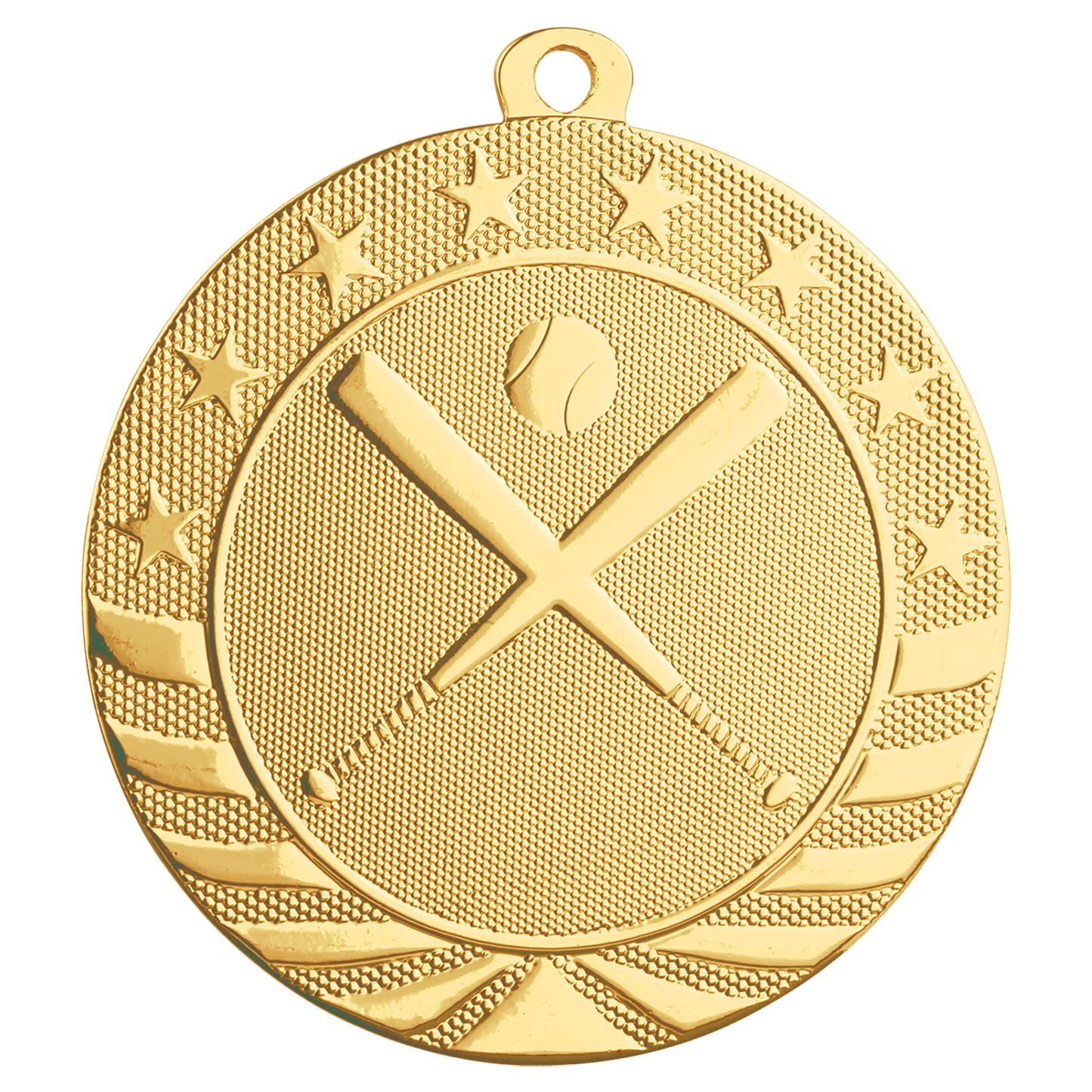 Bright Gold Baseball/Softball Starbrite Medal - 2 3/4"