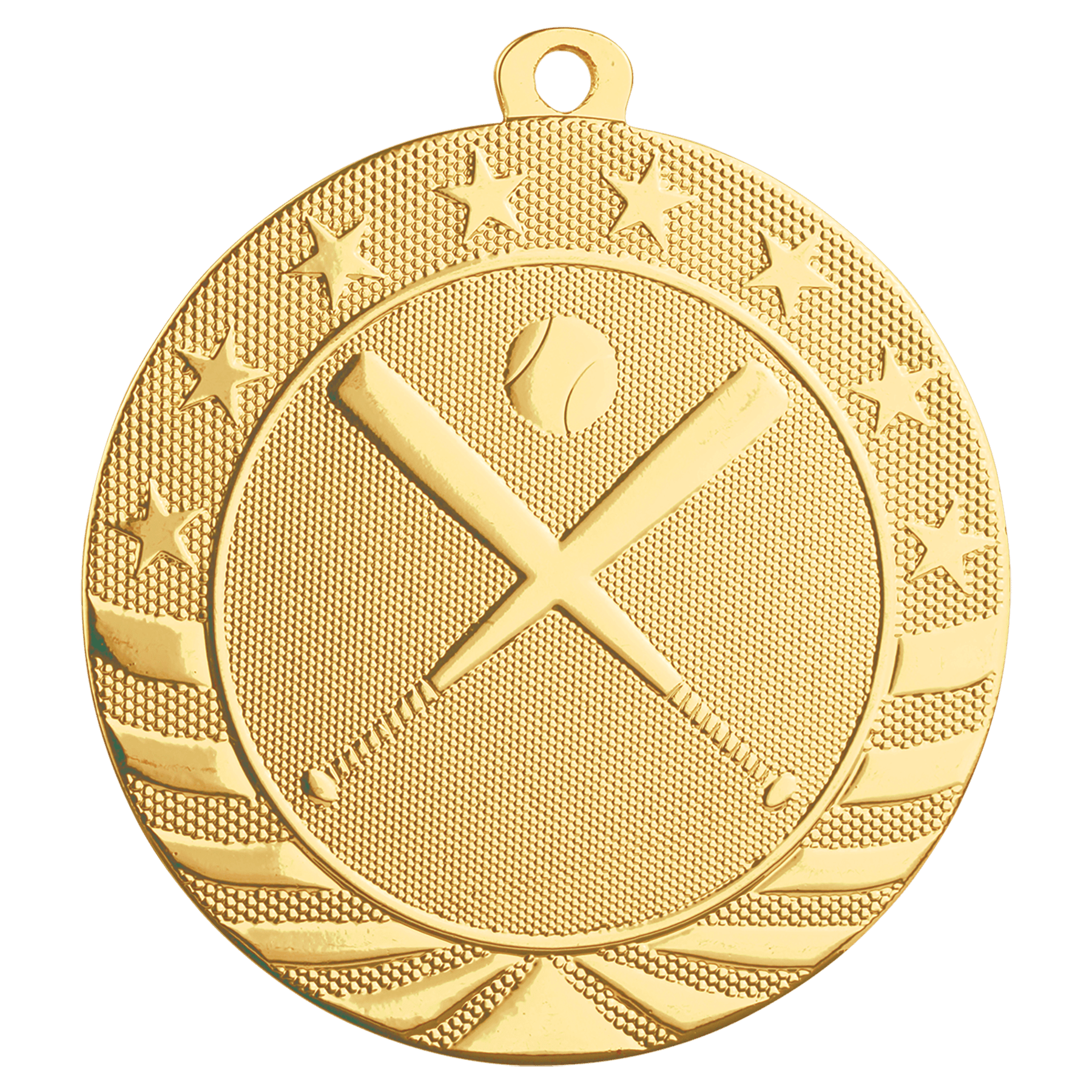 Bright Gold Baseball/Softball Starbrite Medal - 2 3/4"