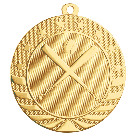 Bright Gold Baseball/Softball Starbrite Medal - 2 3/4"