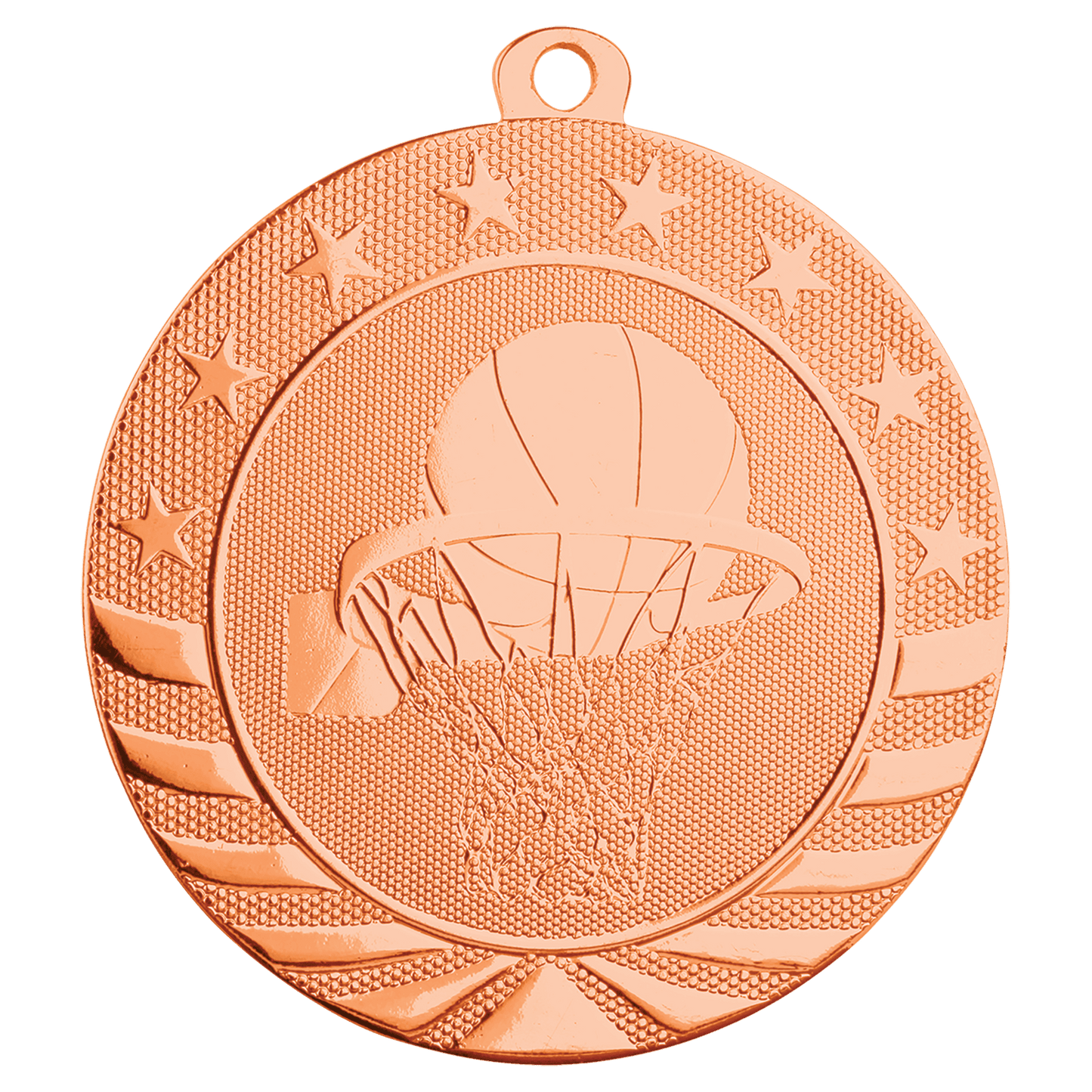 Bright Bronze Basketball Starbrite Medal - 2 3/4"