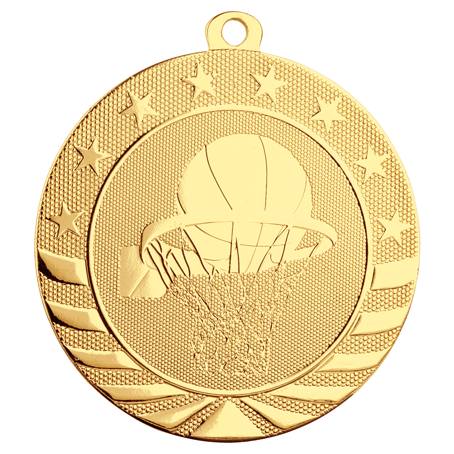 Bright Gold Basketball Starbrite Medal - 2 3/4"