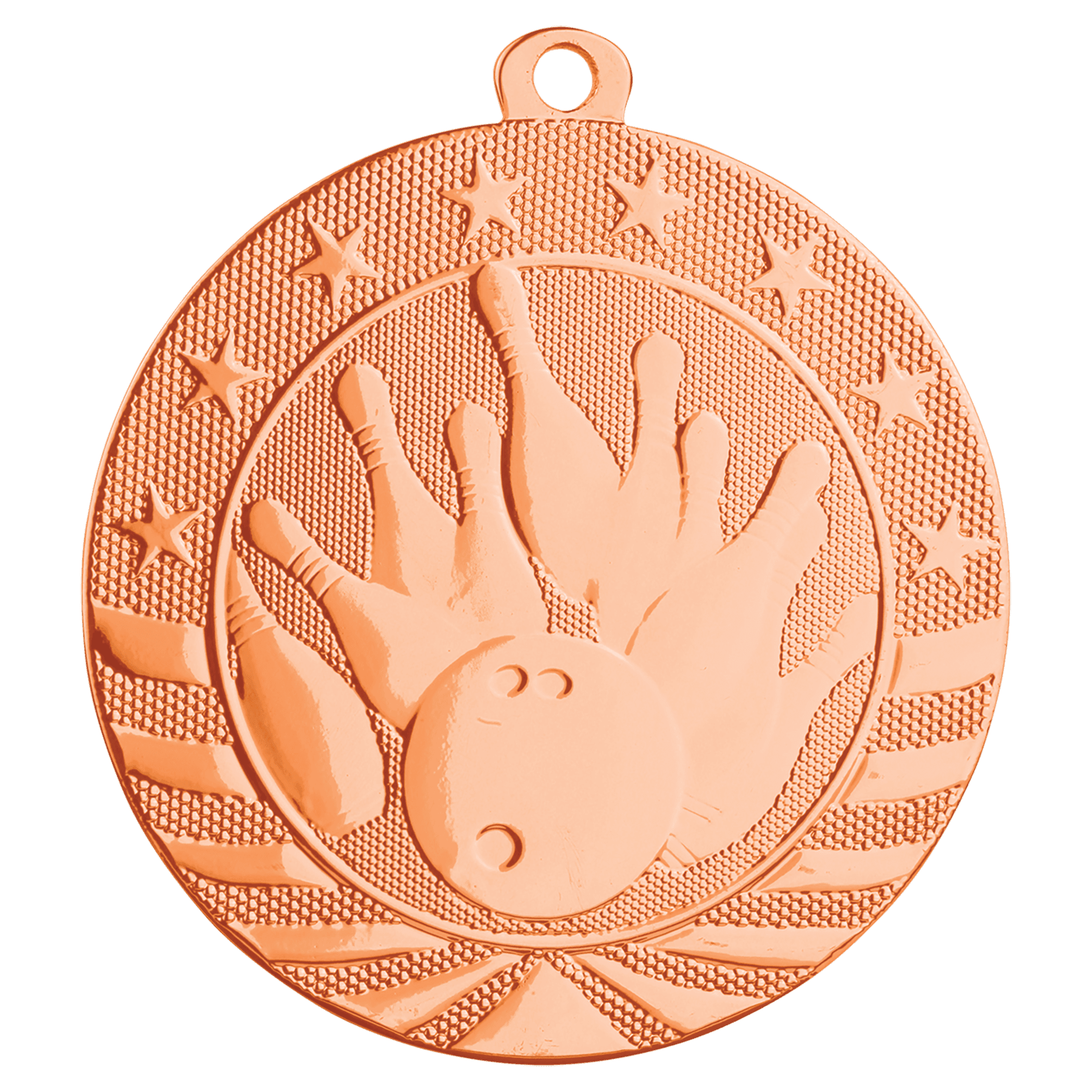 Bright Bronze Bowling Starbrite Medal - 2 3/4"