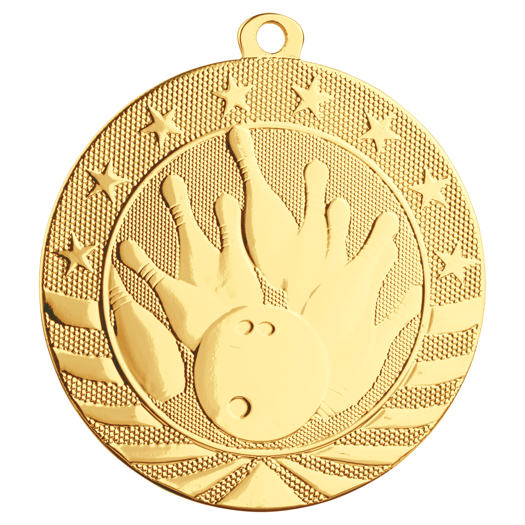 Bright Gold Bowling Starbrite Medal - 2 3/4"