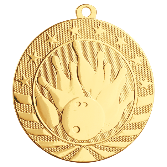 Bright Gold Bowling Starbrite Medal - 2 3/4"