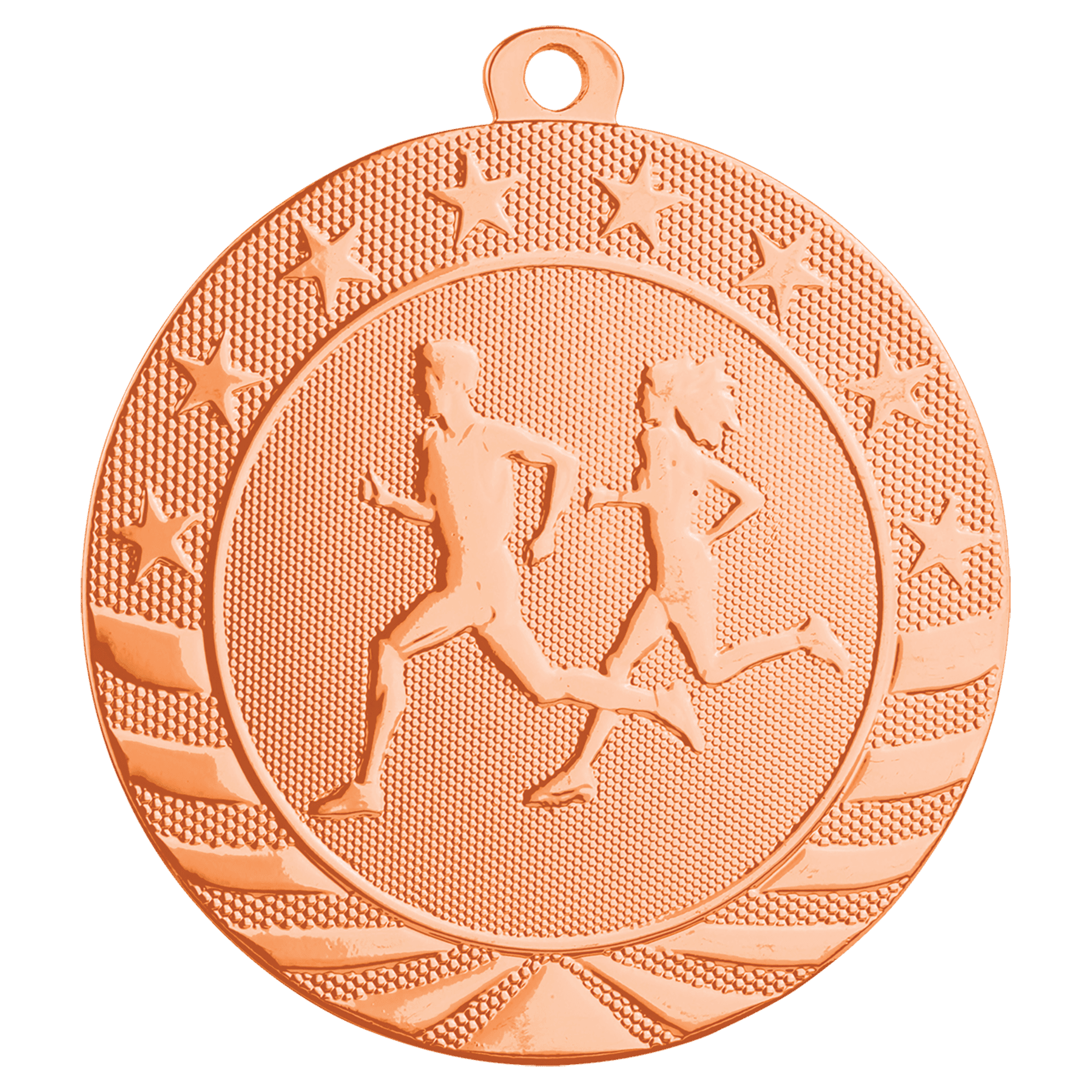 Bright Bronze Cross Country Starbrite Medal - 2 3/4"